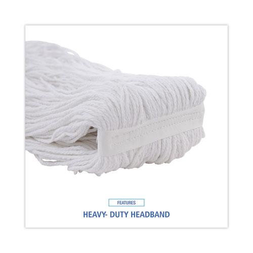 Mop Head, Premium Standard Head, Rayon Fiber, 32oz, White, 12/Carton. Picture 6