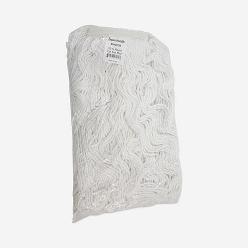 Mop Head, Premium Standard Head, Rayon Fiber, 32oz, White, 12/Carton. Picture 7