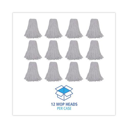 Mop Head, Premium Standard Head, Rayon Fiber, 32oz, White, 12/Carton. Picture 8