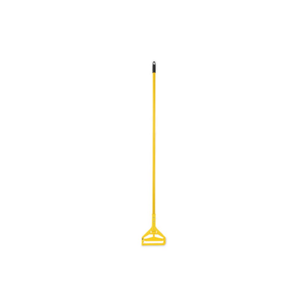 Looped End Mop Kit, Medium Blue Cotton/Rayon/Synthetic Head, 60" Yellow Metal/Polypropylene Handle. Picture 8