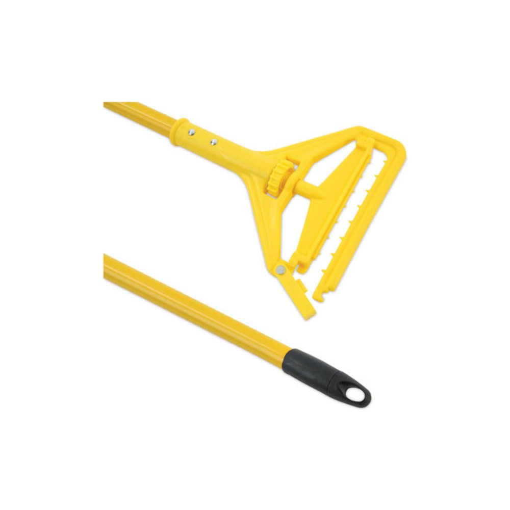 Looped End Mop Kit, Medium Blue Cotton/Rayon/Synthetic Head, 60" Yellow Metal/Polypropylene Handle. Picture 9