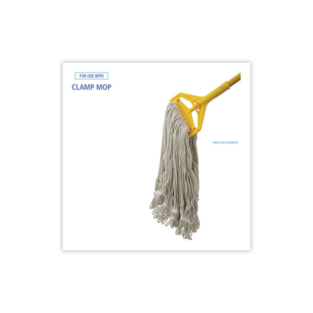 Pro Loop Web/Tailband Wet Mop Head, Cotton, 24 oz, White, 12/Carton. Picture 3