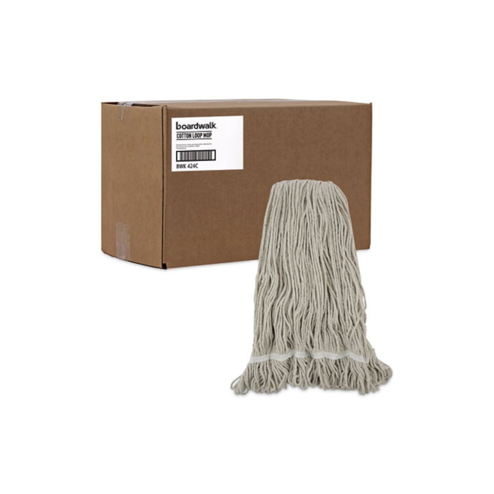 Pro Loop Web/Tailband Wet Mop Head, Cotton, 24 oz, White, 12/Carton. Picture 9