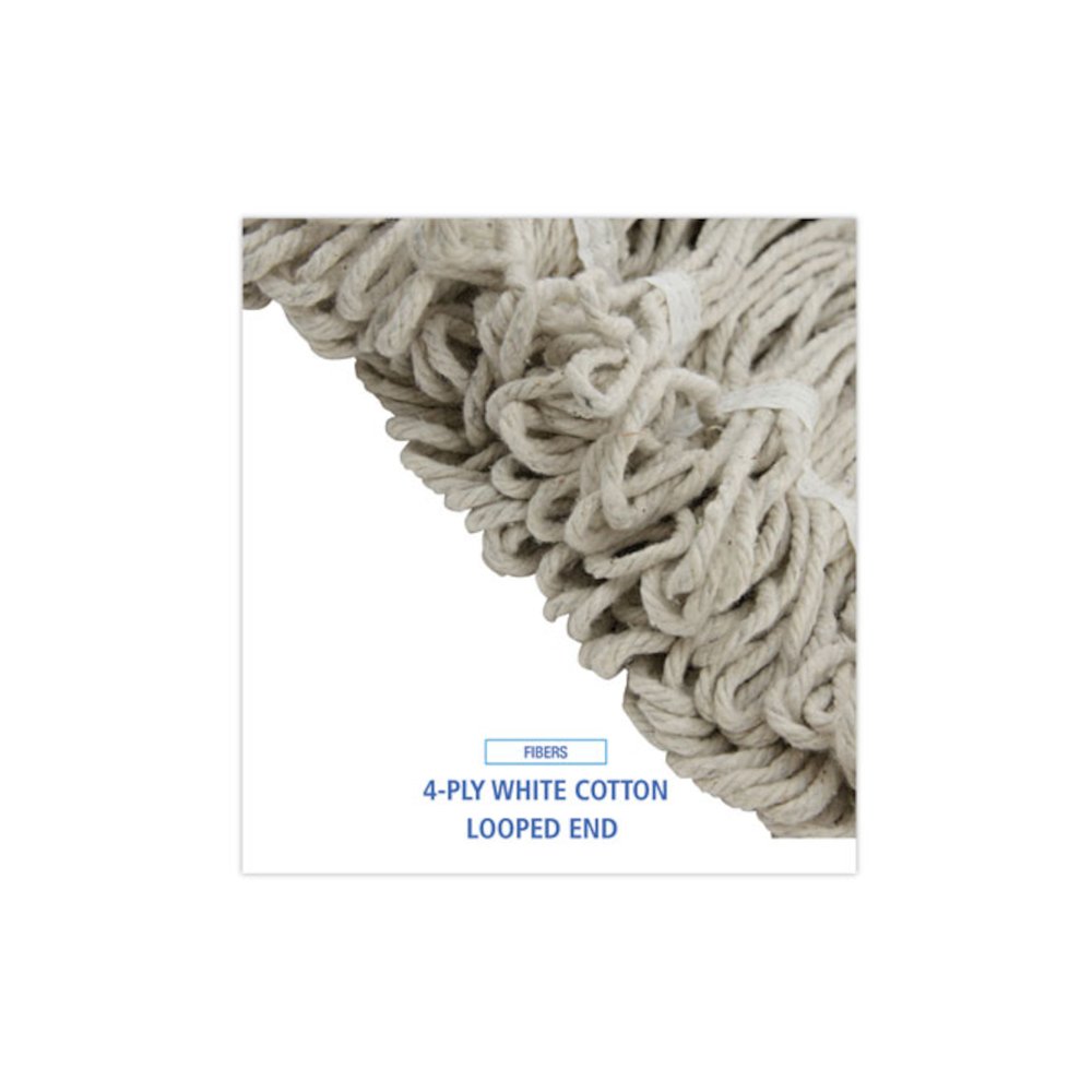 Pro Loop Web/Tailband Wet Mop Head, Cotton, 24 oz., White. Picture 4