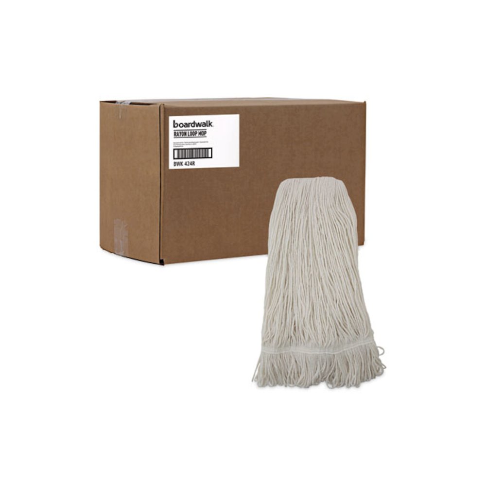 Pro Loop Web/Tailband Wet Mop Head, Rayon, 24 oz, White, 12/Carton. Picture 9