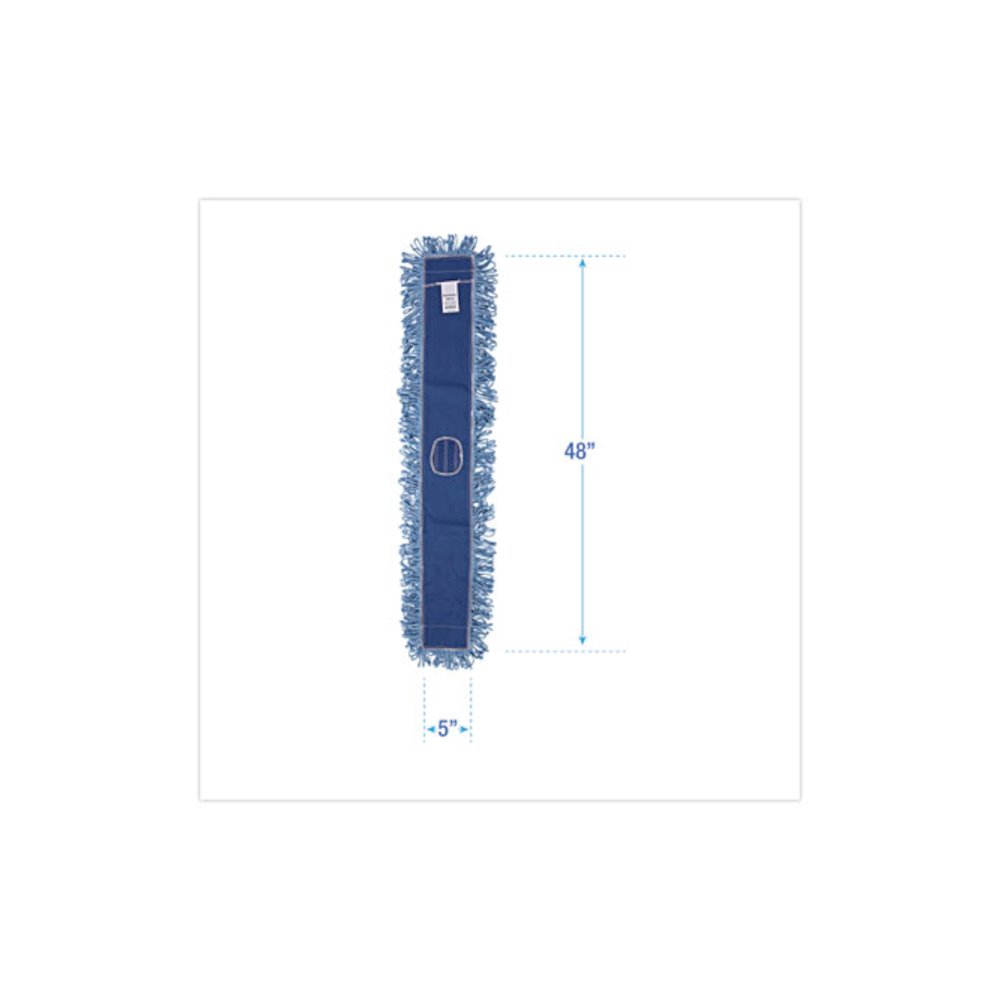 Dust Mop Head, Cotton/Synthetic Blend, 48" x 5", Blue. Picture 2