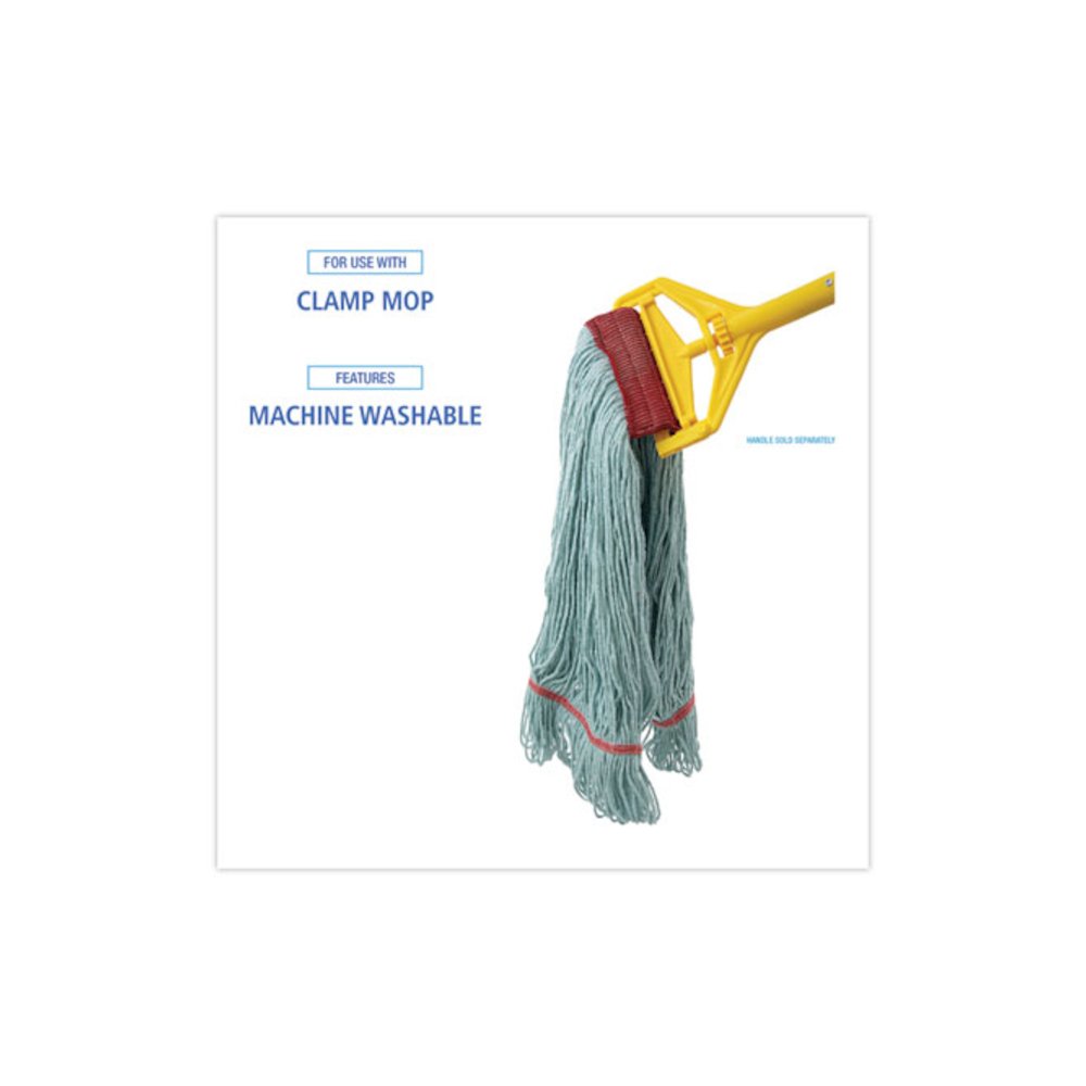 EchoMop with Looped-End Wet Head, Cotton/Rayon/Synthetic, Large, Blue. Picture 3