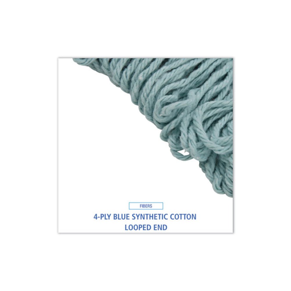 EchoMop with Looped-End Wet Head, Cotton/Rayon/Synthetic, Medium, Blue, 12/Carton. Picture 4