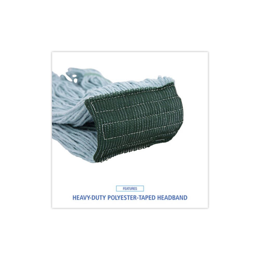 EchoMop with Looped-End Wet Head, Cotton/Rayon/Synthetic, Medium, Blue, 12/Carton. Picture 6