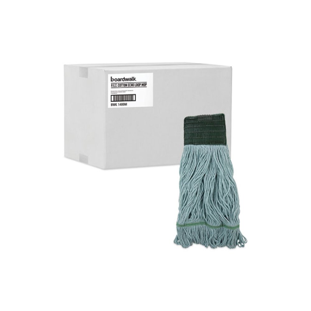 EchoMop with Looped-End Wet Head, Cotton/Rayon/Synthetic, Medium, Blue, 12/Carton. Picture 9