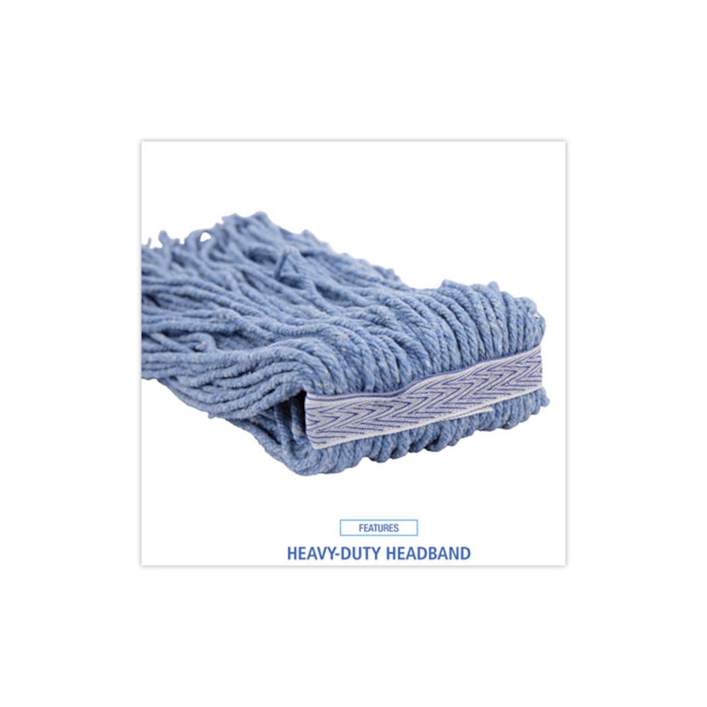 Mop Head, Standard Head, Cotton/Synthetic Fiber, Cut-End, #16., Blue. Picture 6