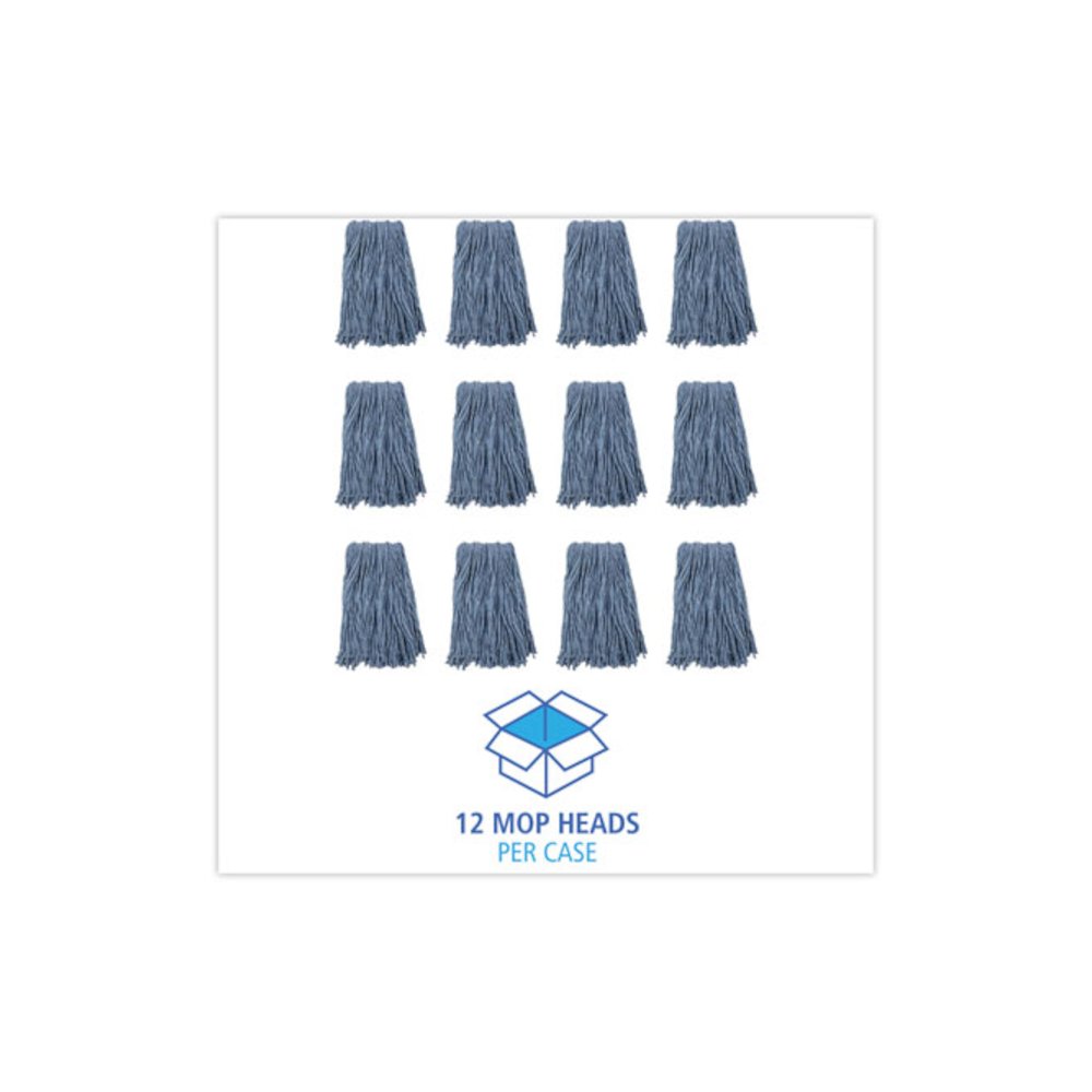 Mop Head, Standard Head, Cotton/Synthetic Fiber, Cut-End, #16., Blue. Picture 8