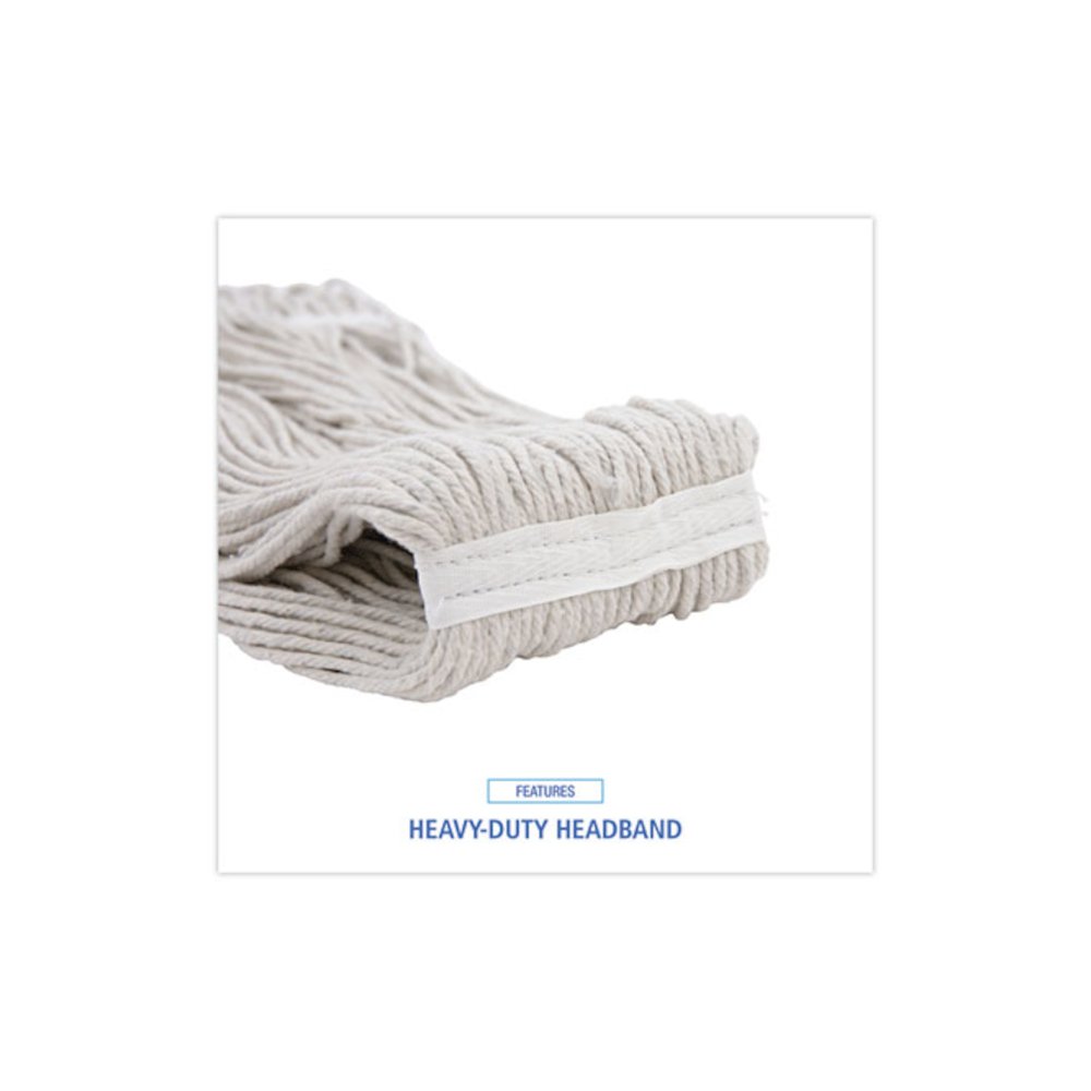 Cut-End Wet Mop Head, Cotton, #32, White, 12/Carton. Picture 6