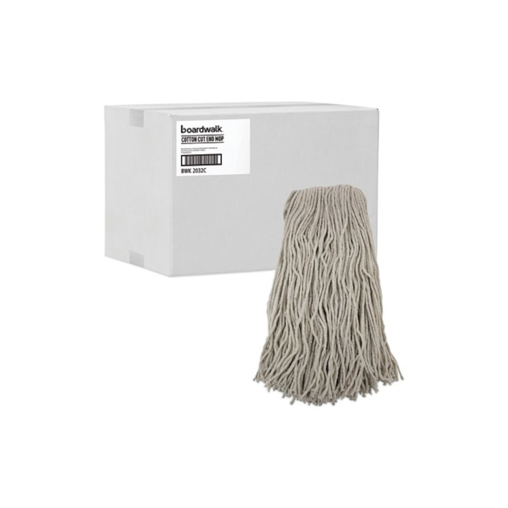 Cut-End Wet Mop Head, Cotton, #32, White, 12/Carton. Picture 9