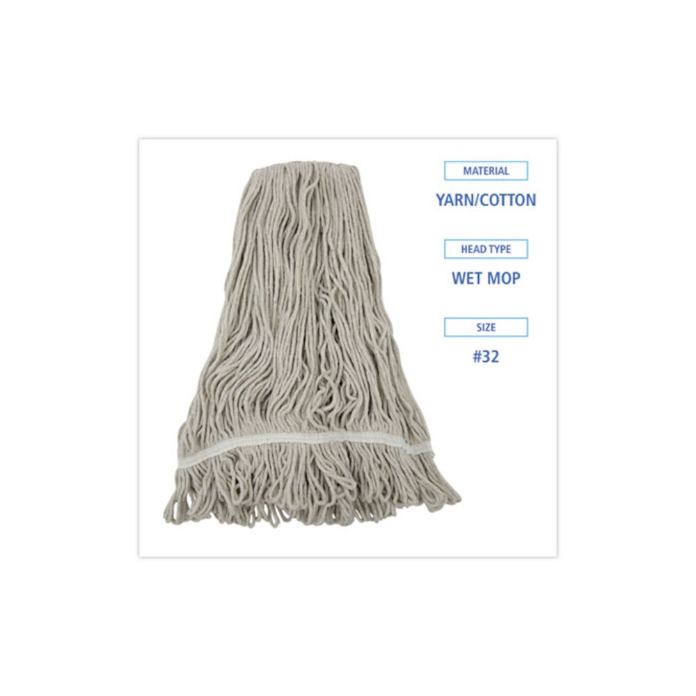Mop Head, Loop Web/Tailband, Value Standard, Cotton, #32, White, 12/Carton. Picture 2