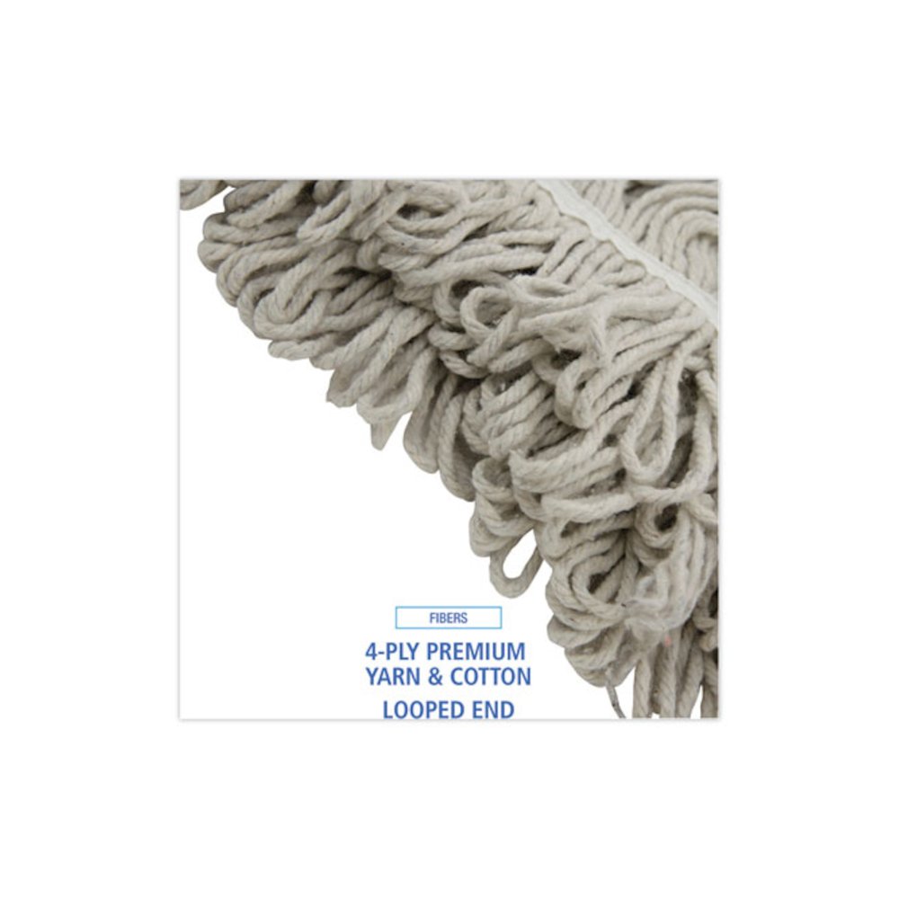 Mop Head, Loop Web/Tailband, Value Standard, Cotton, #32, White, 12/Carton. Picture 4