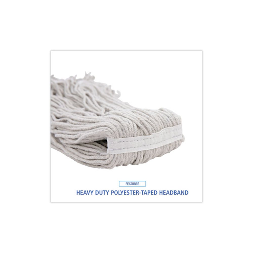 Mop Head, Loop Web/Tailband, Value Standard, Cotton, #32, White, 12/Carton. Picture 6