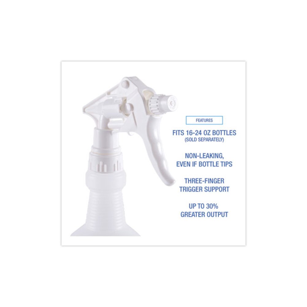 General Purpose Trigger Sprayer, 8" Tube, Fits 16 oz to 24 oz Bottles, White, 24/Carton. Picture 4
