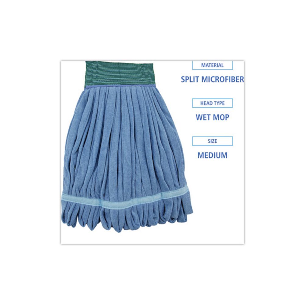 Microfiber Looped-End Wet Mop Head, Medium, Blue. Picture 2