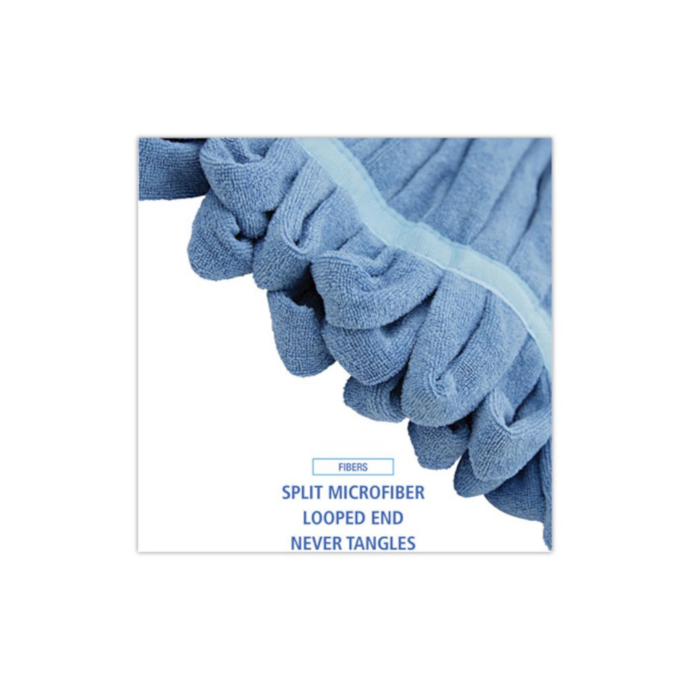 Microfiber Looped-End Wet Mop Head, Medium, Blue. Picture 4