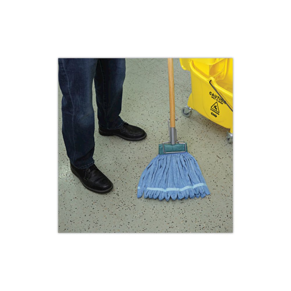 Microfiber Looped-End Wet Mop Head, Medium, Blue. Picture 5