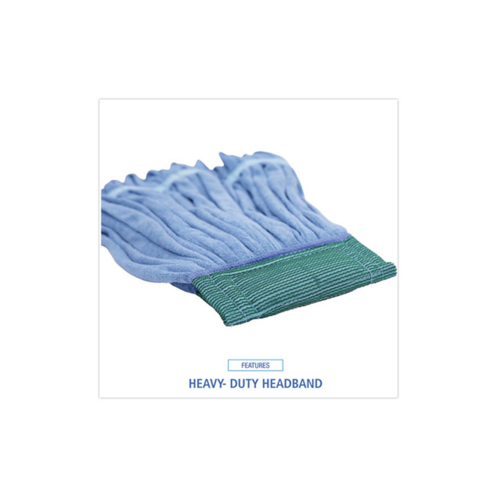 Microfiber Looped-End Wet Mop Head, Medium, Blue. Picture 6
