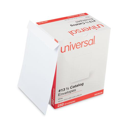 Catalog Envelope, 24 lb Bond Weight Paper, #13 1/2, Square Flap, Gummed Closure, 10 x 13, White, 250/Box. Picture 3