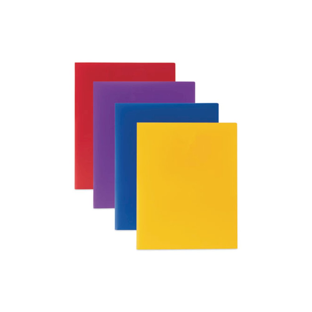 Two-Pocket Heavyweight Poly Portfolio Folder, Accommodates 11 x 8.5 Sheets, Yellow, 25/Box. Picture 5