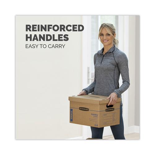 SmoothMove Classic Moving/Storage Boxes, Half Slotted Container (HSC), Medium, 15" x 18" x 14", Brown/Blue, 8/Carton. Picture 5