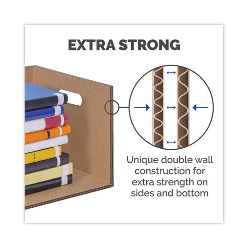 SmoothMove Classic Moving/Storage Boxes, Half Slotted Container (HSC), Medium, 15" x 18" x 14", Brown/Blue, 8/Carton. Picture 4