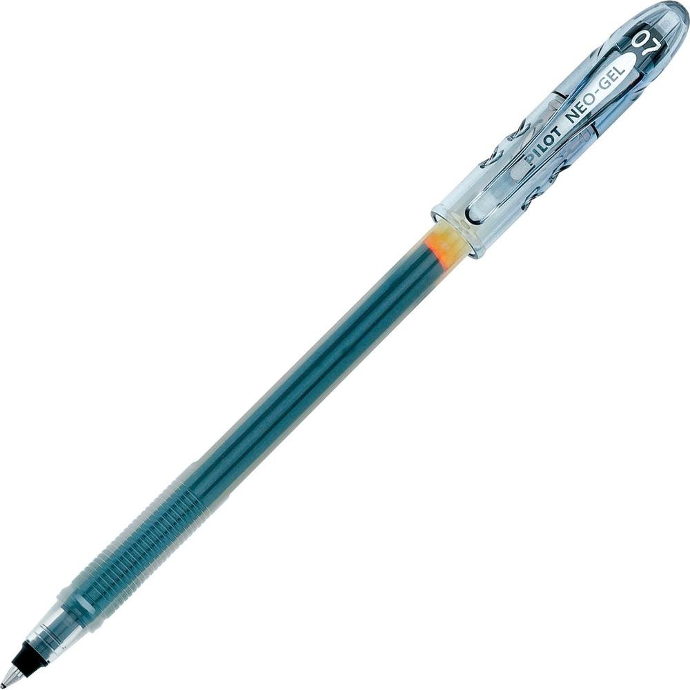Pilot Neo-Gel Rollerball Pens - Fine Pen Point - 0.7 mm Pen Point Size - Black Gel-based Ink - Translucent Barrel - 1 Dozen. Picture 2