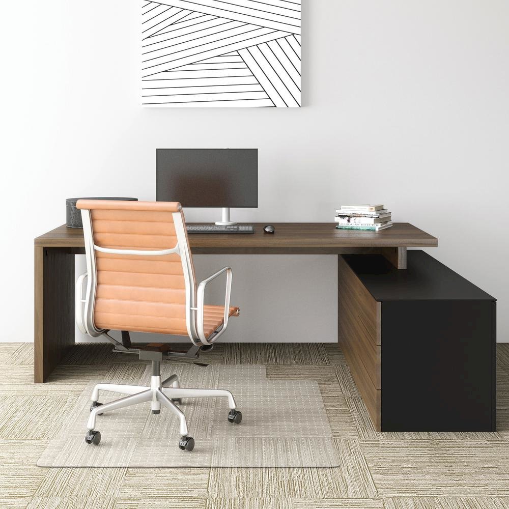 Deflecto EconoMat for Carpet - Carpeted Floor - 53" Length x 45" Width - Lip Size 12" Length x 25" Width - Vinyl - Clear - 1Each. Picture 10