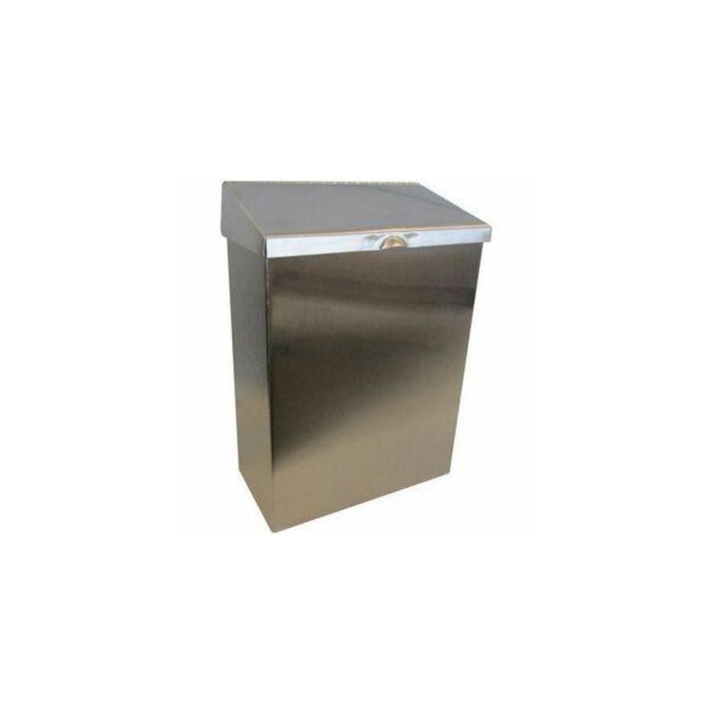 Hospeco Menstrual Care Product Waste Receptacle - Rectangular - 11" Height x 8" Width x 4" Depth - Stainless Steel - Stainless Steel - 1 Each. Picture 1