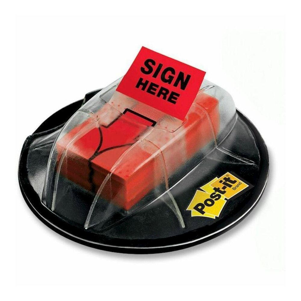 Post-it&reg; Message Flags - 1" x 1.75" Flag - 200 Flag Capacity - Red. Picture 1
