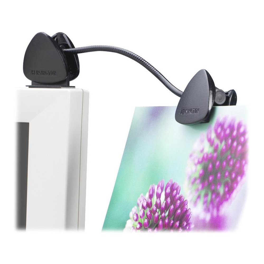 Kensington Flexclip Copyholder - 1.8" Height x 1.5" Width - Black - Molded Plastic. Picture 1