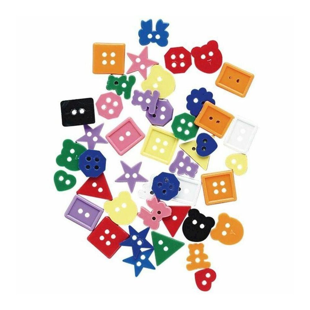 Creativity Street Plastic Buttons - 1 / Pack - Multicolor. Picture 1