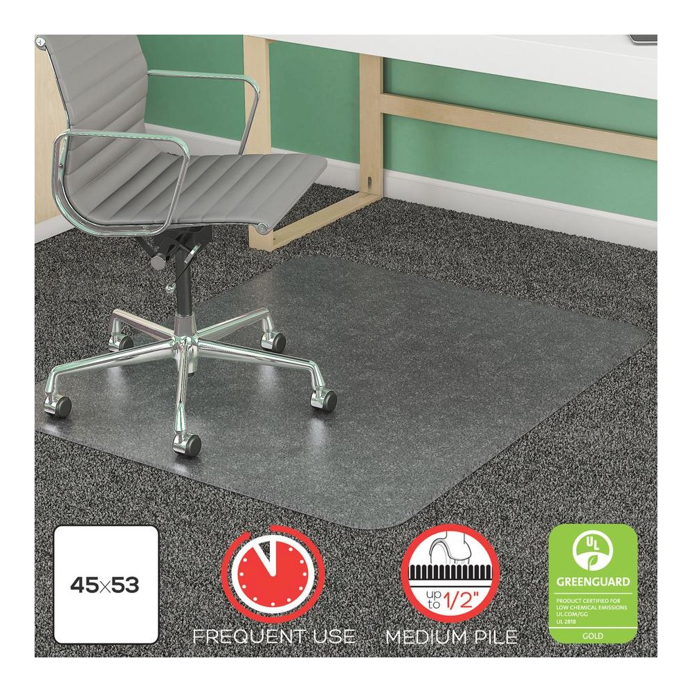 Deflecto SuperMat for Carpet - Carpeted Floor - 53" Length x 45" Width - Vinyl - Clear - 1Each. Picture 7
