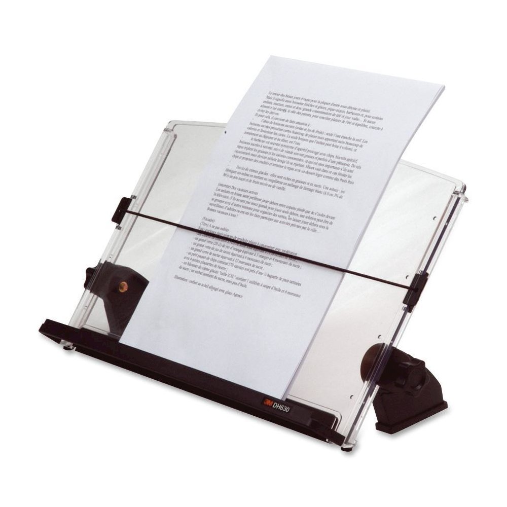 3M In-Line Adjustable Compact Document Holder - 14" Width - Black, Clear. Picture 2