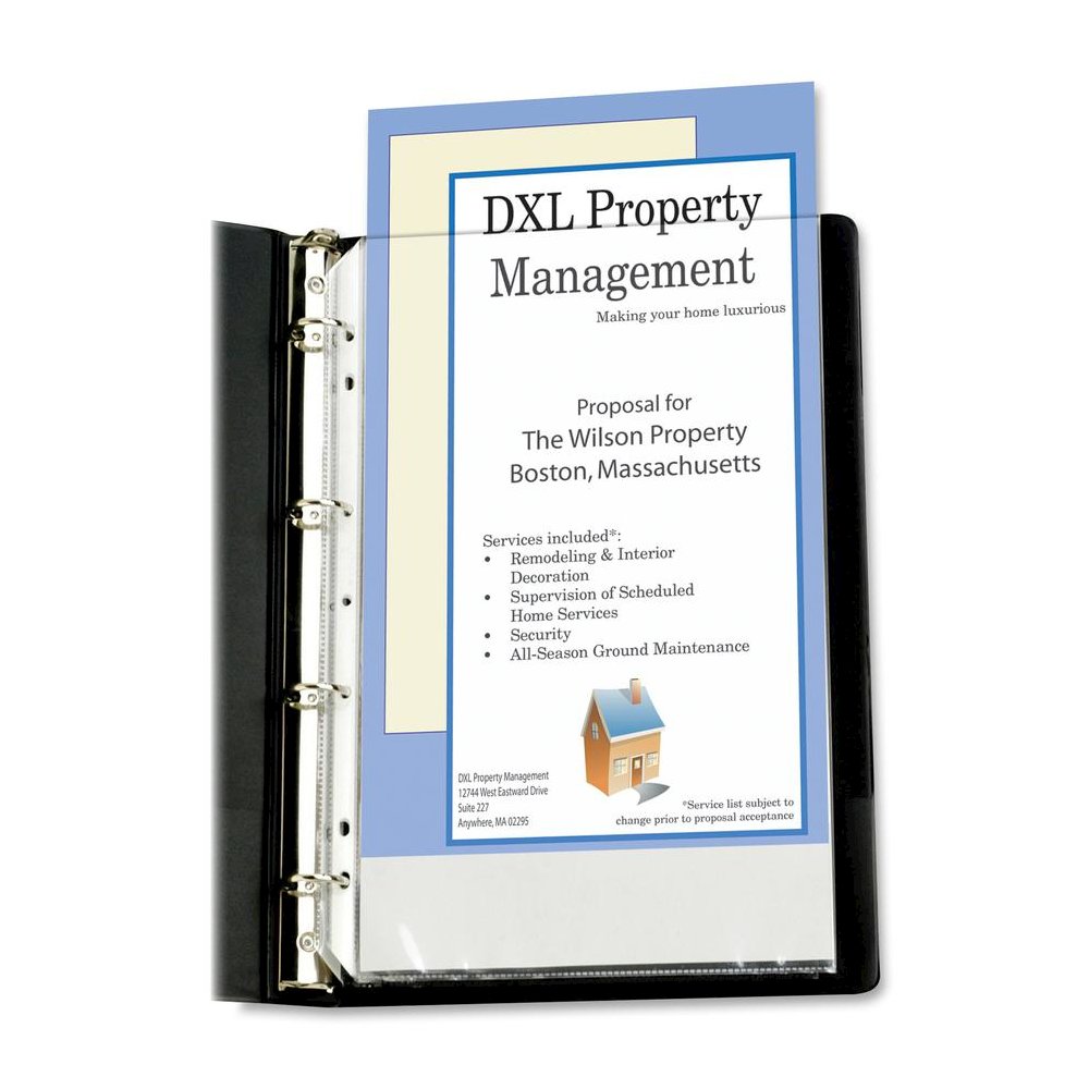 C-Line Heavyweight Poly Sheet Protectors - Legal Size, 7-Hole Punched for 3-Ring or 4-Ring Binders, Clear, Top Loading, 14 x 8-1/2, 50/BX, 62047. Picture 3
