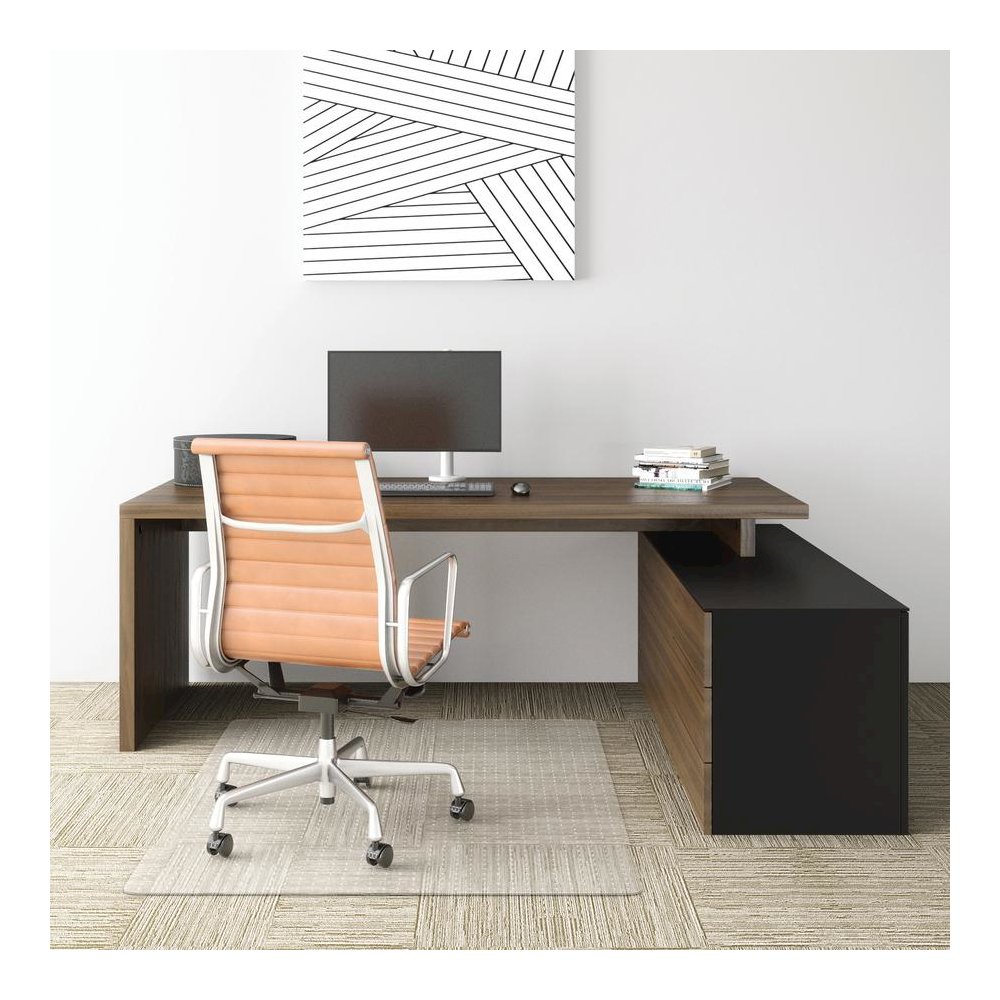 Deflecto EconoMat for Carpet - Carpeted Floor - 60" Length x 46" Width - Vinyl - Clear - 1Each. Picture 7