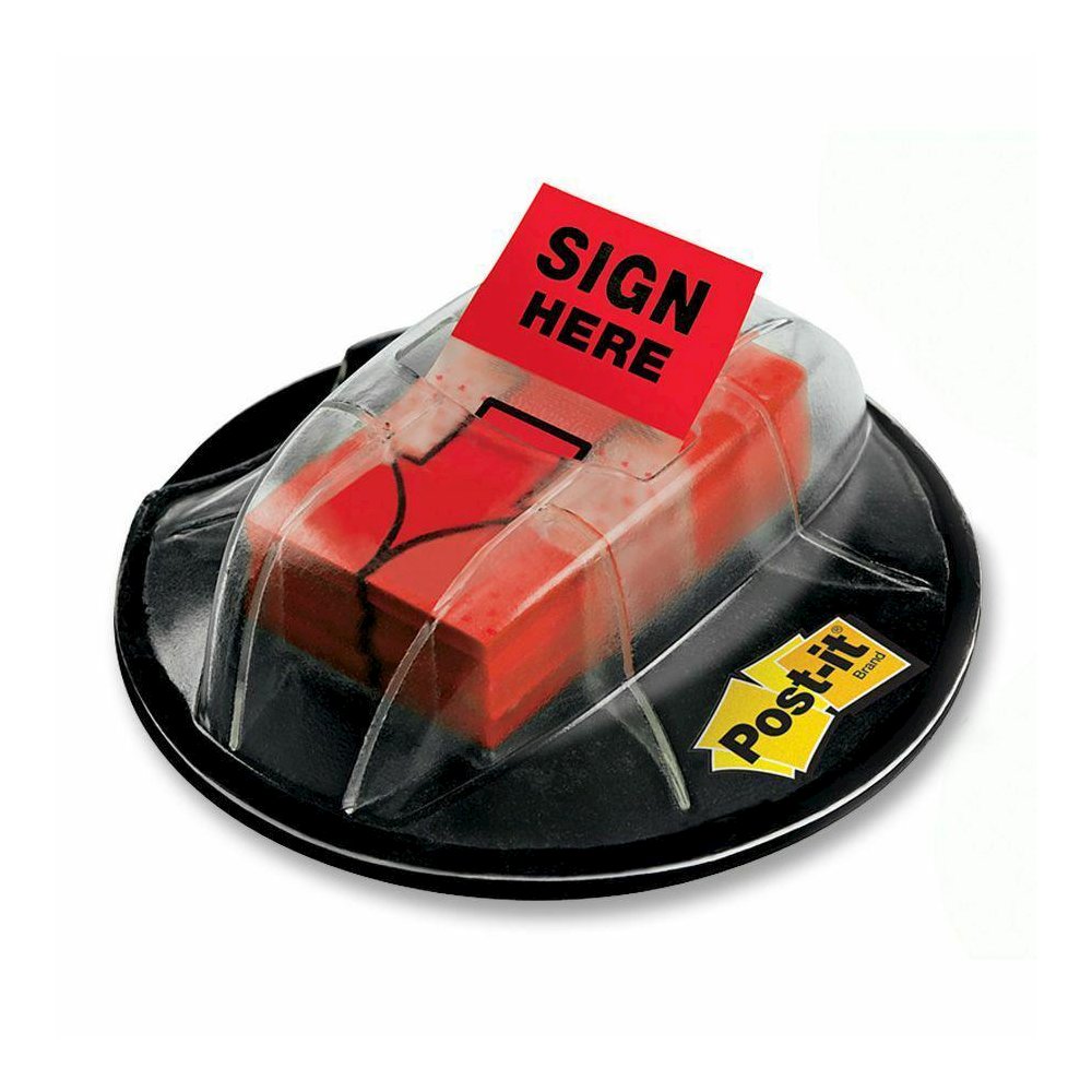 Post-it&reg; Message Flags - 1" x 1.75" Flag - 200 Flag Capacity - Red. Picture 3