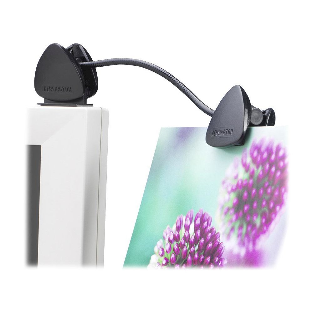 Kensington Flexclip Copyholder - 1.8" Height x 1.5" Width - Black - Molded Plastic. Picture 3