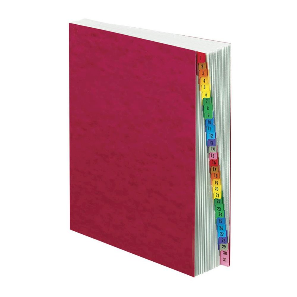Pendaflex PressGuard Expandable 1-31 Index Desk File - 31 x Divider(s) - Printed Tab(s) - Digit - 1-31 - Letter - 8.50" Width x 11" Length - Red Pressguard Divider - Multicolor Tab(s) - Recycled - Dur. Picture 2