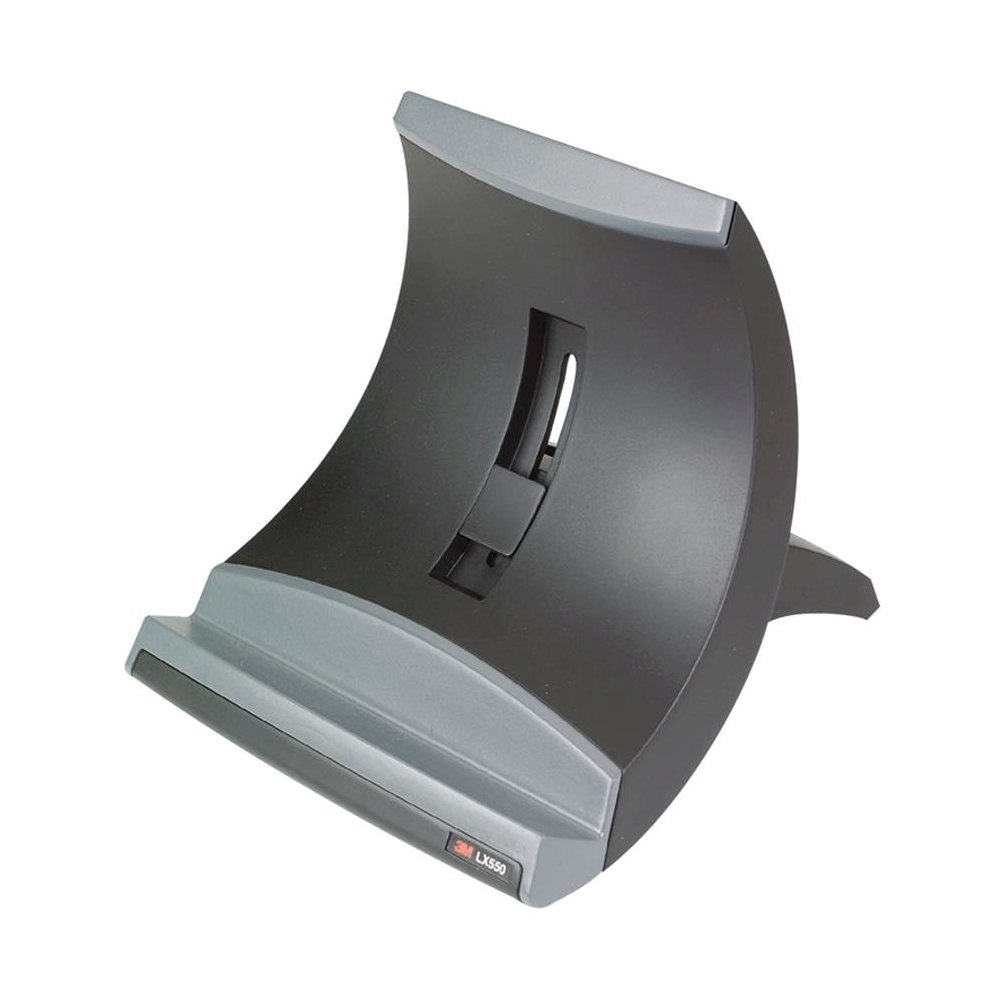 3M Ergonomic Vertical Notebook Computer Riser - 8.8" Height x 7.8" Width x 6.4" Depth - Silver, Black. Picture 2