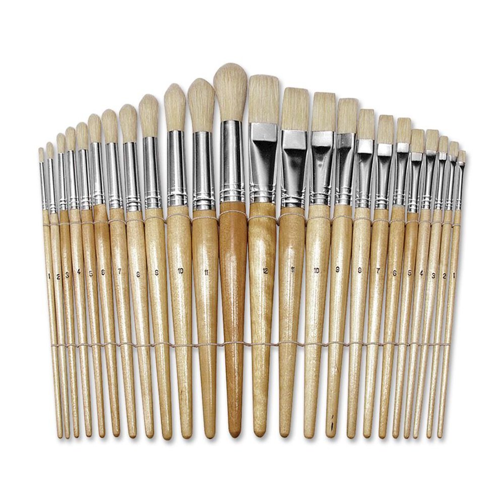 Creativity Street Preschool Brush Set - 24 Brush(es) Wood - Nickel Plated Ferrule. Picture 3