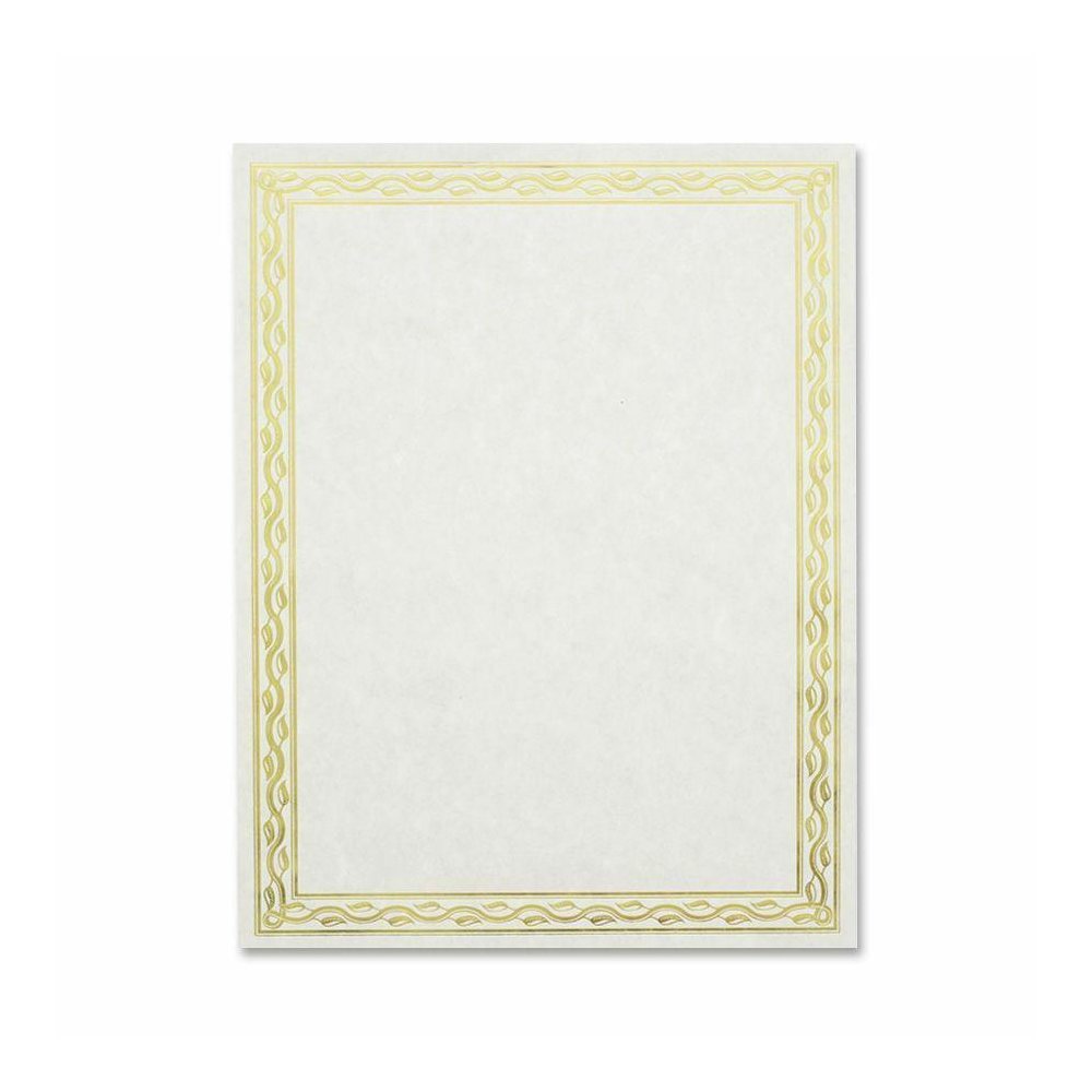 Geographics Premium Gold Foil Border Certificates - 28 lb Basis Weight - 8.5" x 11" - Inkjet, Laser Compatible - Gold with Gold Border - Parchment Paper - 12 / Pack. Picture 2
