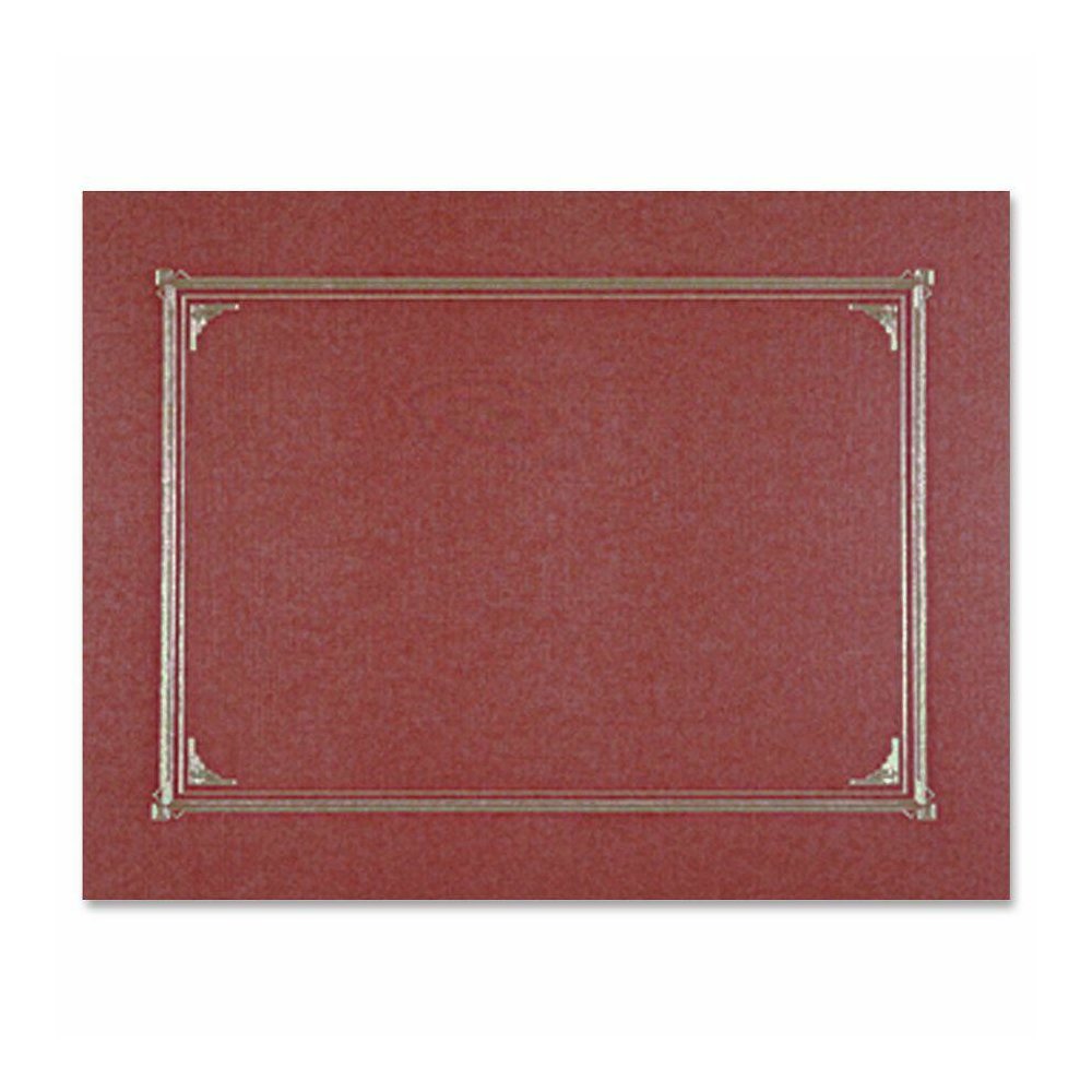 Geographics Letter, A4 Recycled Certificate Holder - 8 1/2" x 11" , 10" x 8" , 8 17/64" x 11 11/16" - Linen - Burgundy - 30% Recycled - 6 / Pack. Picture 2
