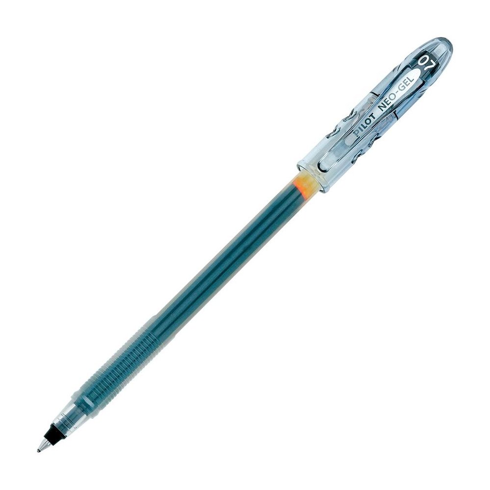Pilot Neo-Gel Rollerball Pens - Fine Pen Point - 0.7 mm Pen Point Size - Black Gel-based Ink - Translucent Barrel - 1 Dozen. Picture 3