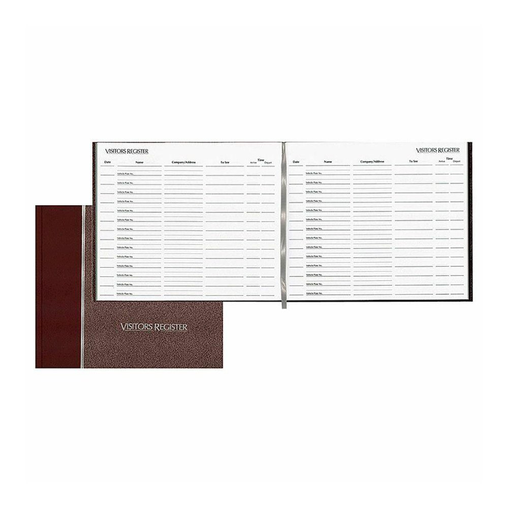 Rediform Hardcover Visitor's Register - 128 Sheet(s) - Thread Sewn - 9.87" x 8.50" Sheet Size - Burgundy - White Sheet(s) - Burgundy Cover - Recycled - 1 Each. Picture 2