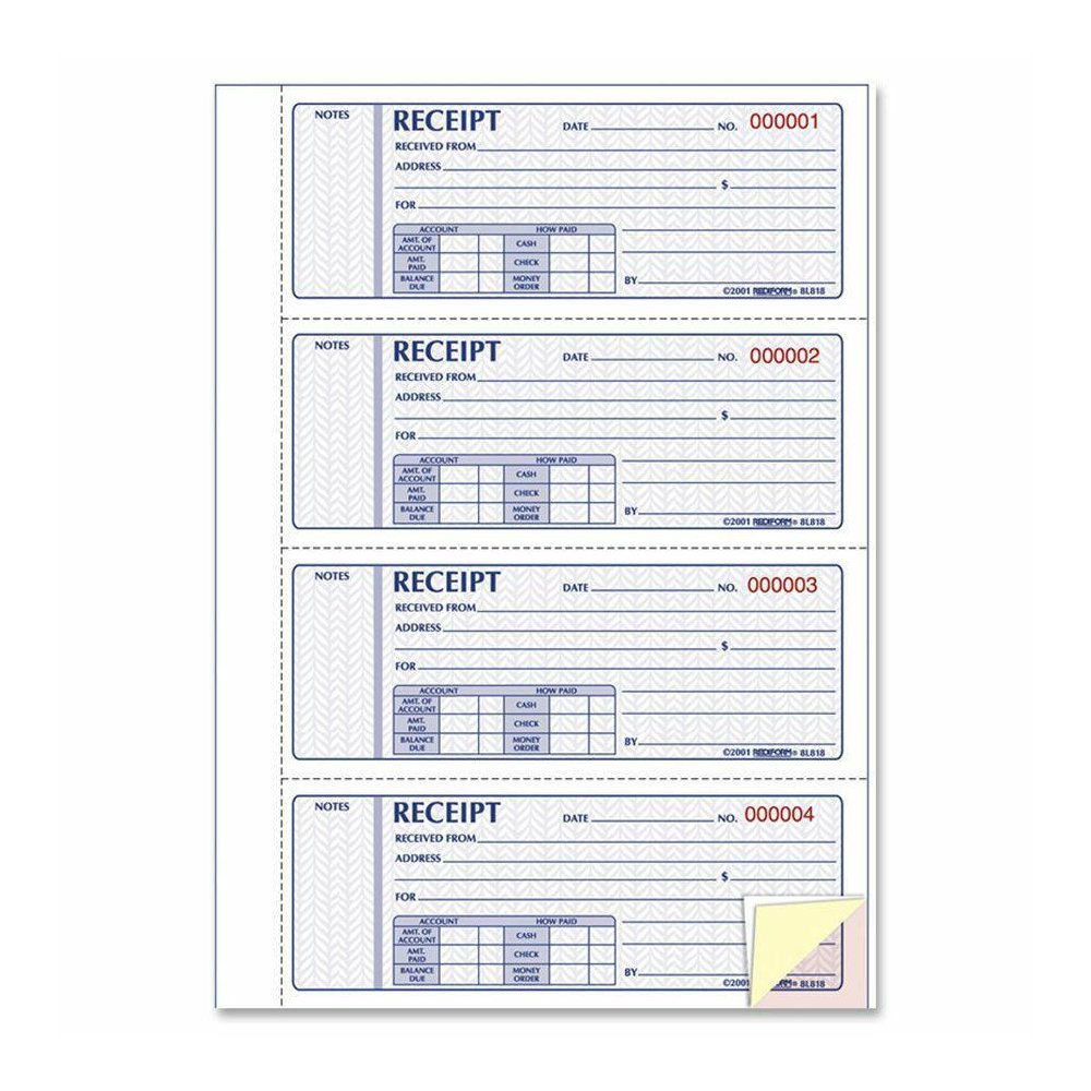 Rediform Hardbound Money Receipt Book - 200 Sheet(s) - 3 PartCarbonless Copy - 2.75" x 7" Form Size - White Sheet(s) - 1 Each. Picture 2